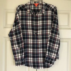 Women's Joe Fresh Plaid Long Sleeve Shirt, Size Large